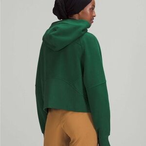 Lululemon scuba half zip with hood sweatshirt size XS S Everglade green cropped